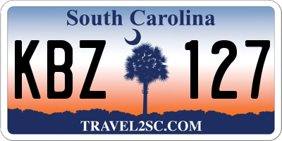 SC license plate KBZ127