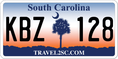 SC license plate KBZ128
