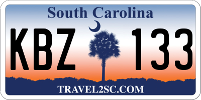SC license plate KBZ133