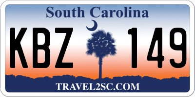 SC license plate KBZ149