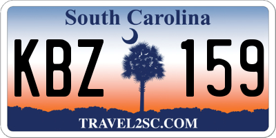 SC license plate KBZ159