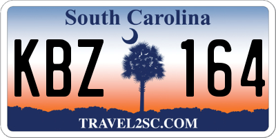 SC license plate KBZ164