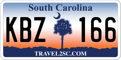 SC license plate KBZ166
