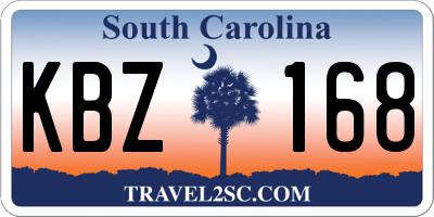SC license plate KBZ168