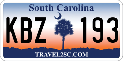 SC license plate KBZ193