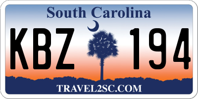 SC license plate KBZ194