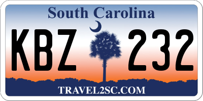SC license plate KBZ232
