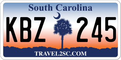 SC license plate KBZ245