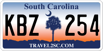 SC license plate KBZ254