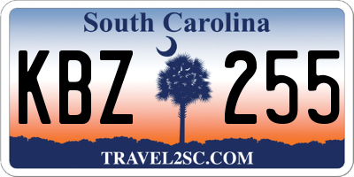 SC license plate KBZ255