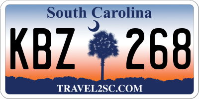 SC license plate KBZ268