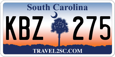 SC license plate KBZ275