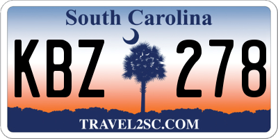SC license plate KBZ278
