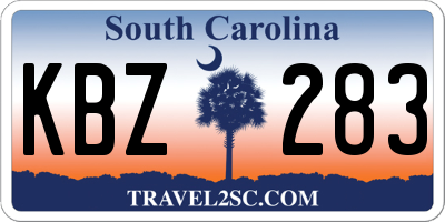 SC license plate KBZ283
