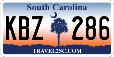 SC license plate KBZ286
