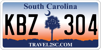 SC license plate KBZ304