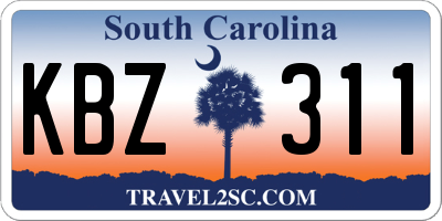 SC license plate KBZ311