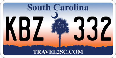 SC license plate KBZ332