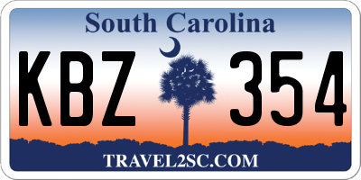 SC license plate KBZ354