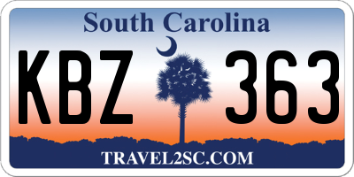SC license plate KBZ363