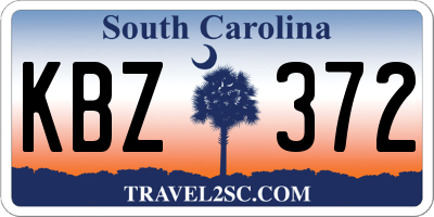 SC license plate KBZ372