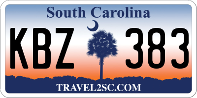 SC license plate KBZ383