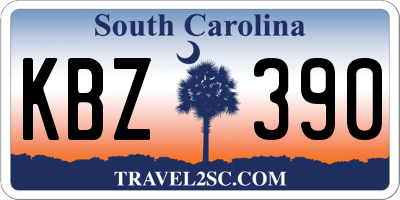 SC license plate KBZ390