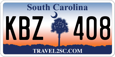 SC license plate KBZ408