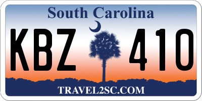 SC license plate KBZ410