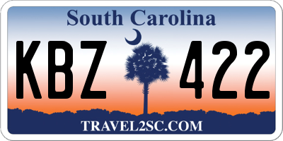 SC license plate KBZ422