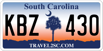SC license plate KBZ430