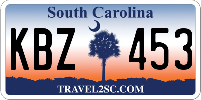 SC license plate KBZ453