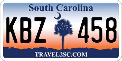 SC license plate KBZ458