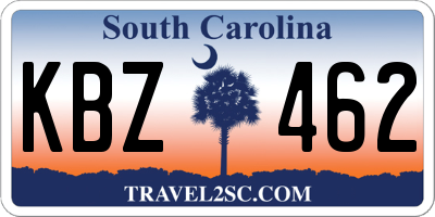 SC license plate KBZ462