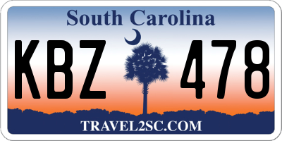 SC license plate KBZ478