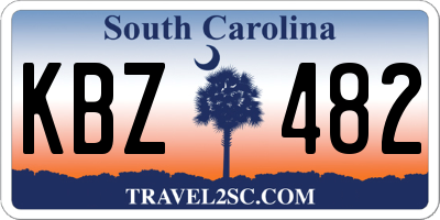 SC license plate KBZ482