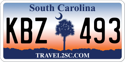 SC license plate KBZ493