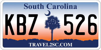 SC license plate KBZ526