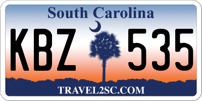 SC license plate KBZ535