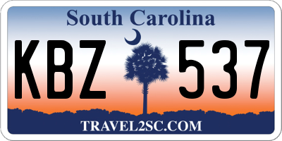 SC license plate KBZ537