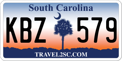 SC license plate KBZ579