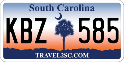 SC license plate KBZ585