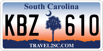 SC license plate KBZ610