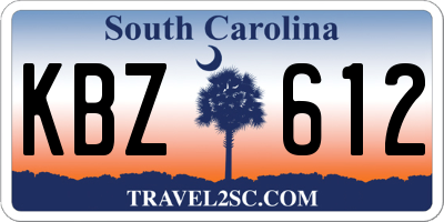 SC license plate KBZ612