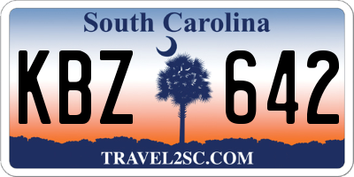 SC license plate KBZ642