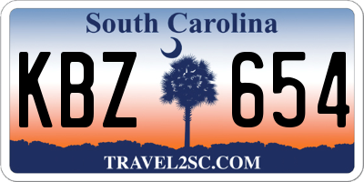SC license plate KBZ654