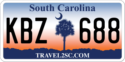 SC license plate KBZ688