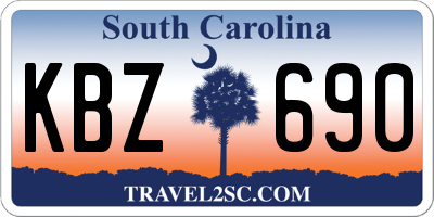 SC license plate KBZ690