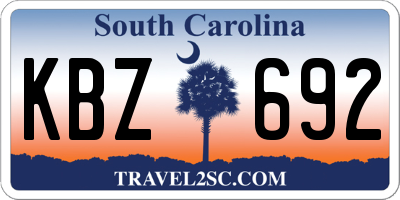 SC license plate KBZ692