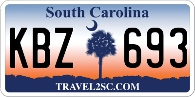 SC license plate KBZ693